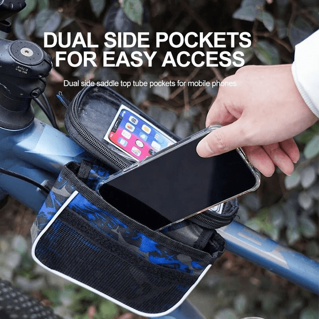 Sacoche étanche pour cadre avant de vélo, sac de rangement  étui de téléphone pour écran tactile
