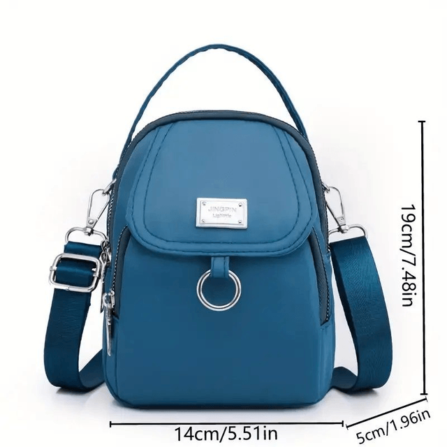 Sac à bandoulière polyvalent pour femme de couleur unie bleu