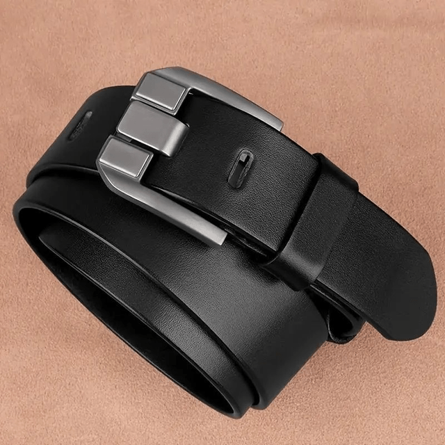 ceinture noir Rétro Pour Hommes 110 cm Boucle À Épingle 