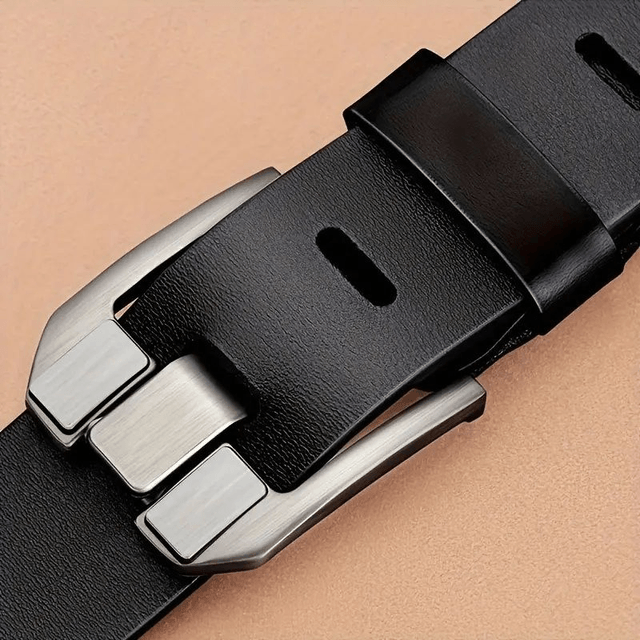 ceinture noir Rétro Pour Hommes 110 cm Boucle À Épingle 
