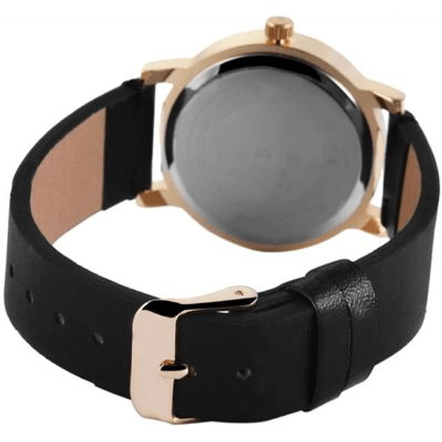 Montre marque Excellanc bracelet cuir noir femme
