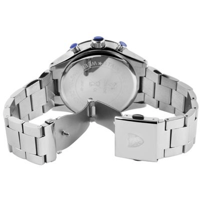 montre Pierrini homme date chronographe étanche aiguilles lumineuses bracelet acier inoxydable