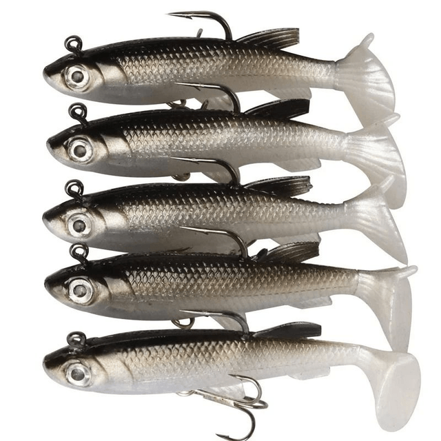 Lot d'appâts artificiels souples pour la pêche 5 pièces