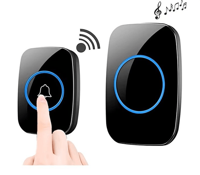 Sonnette intelligente sans fil, prise UE, 300m, télécommande, étanche, signal d'alarme