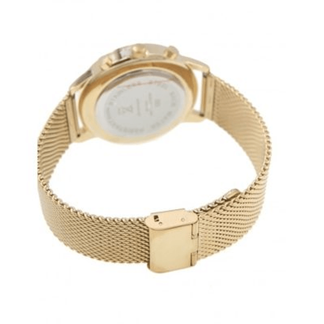 montre marque Giorgio & Dario tendance homme fond doré, date, étanche, et son bracelet maille milanaise doré