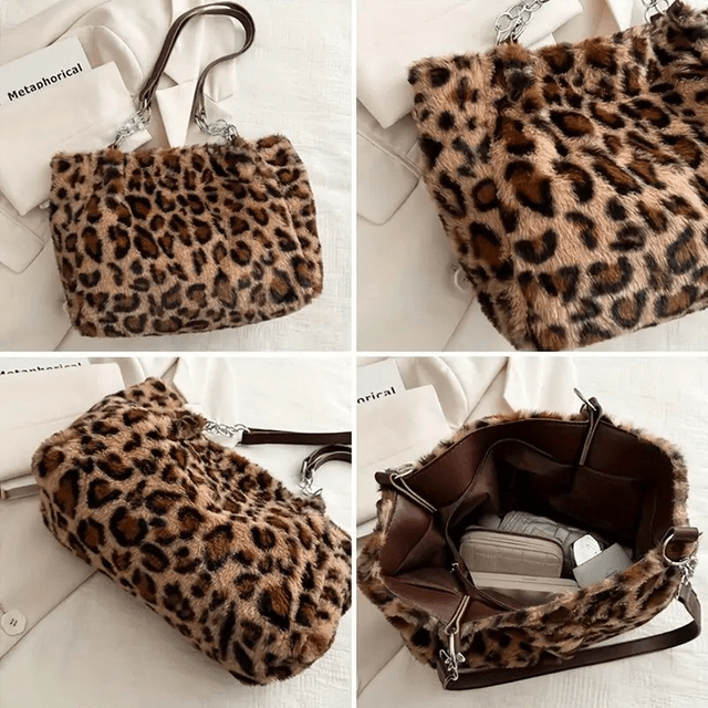 Grand sac fourre-tout léopard pour femme