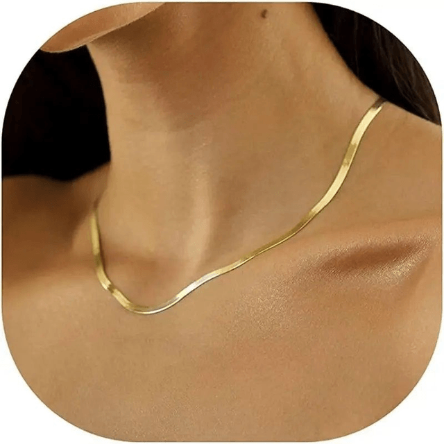 Collier Chaîne Serpent en Acier Inoxydable Plaqué Or 18K 