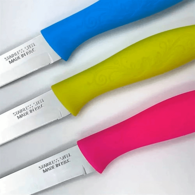 Couteaux d'office en acier inoxydable, 3 pièces Manche ABS