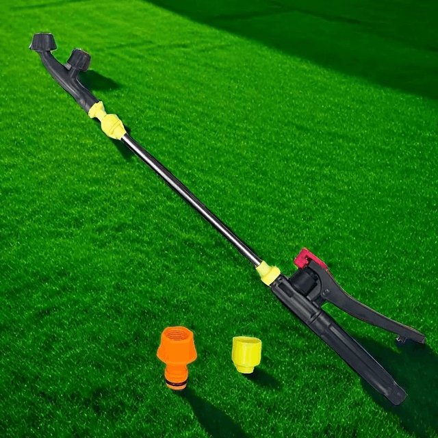 Lance d'arrosage télescopique ajustable de 45-80cm avec bec à double angle et poignée ergonomique,