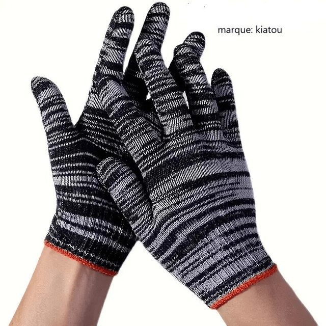 6 paires de Gants de Travail Durables élastiques