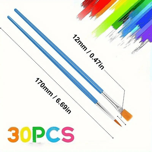  Ensemble de pinceaux acryliques   30pcs