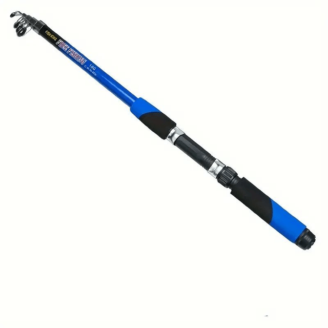 Canne à Pêche Télescopique Acier au Carbone 180 cm rouge