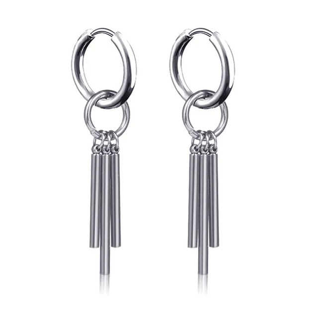 Boucles d'oreilles Punk à chaîne en acier inoxydable pour femmes et hommes 