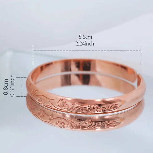 Bracelet en cuivre, bracelet de taille ouverte réglable,  