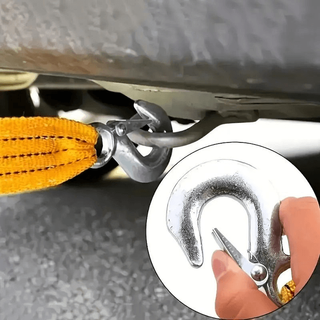 Sangle de remorquage d'urgence avec crochets de verrouillage pivotants 4 m