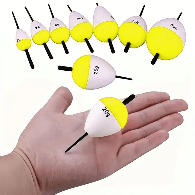 8pcs Flotteurs de pêche en mousse EVA - Couleurs mixtes, 1g-30g