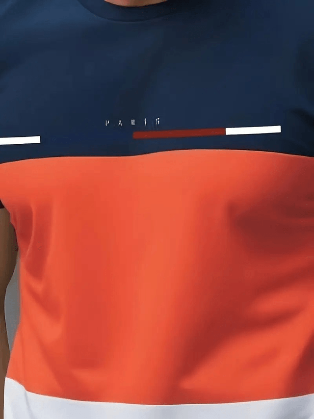 T-shirt pour Homme, Décontracté col rond Inspiré de Paris Manches Courtes taille L 