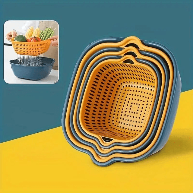  Cuvette de Lavage et passoire en Plastique à Double Couche 6 PC