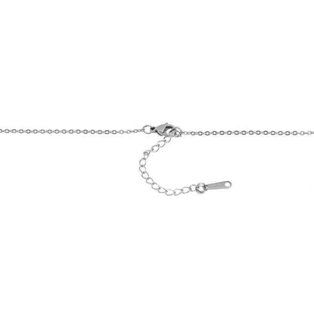 collier acier inoxydable anti allergique et pendentif encre marine couleur argent