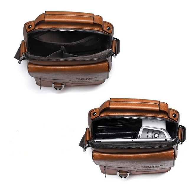 sac À Bandoulière Pour Homme, Vintage En Cuir Décontracté Pour Affaires, Sac Bandoulière