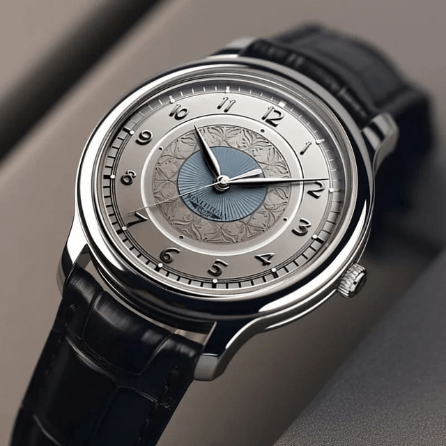 Montre bracelet cuir à quartz ronde pour hommes date 