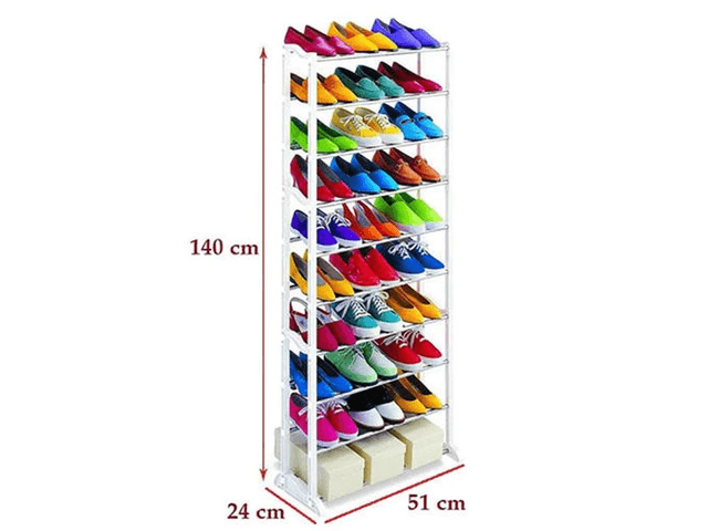 Étagère à chaussures en métal, 30 paires de chaussures