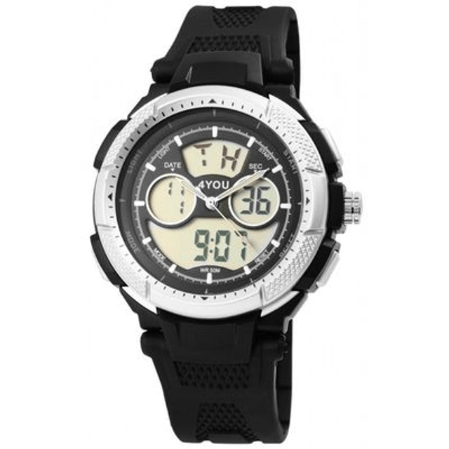 montre marque 4 you numérique analogique bracelet noir