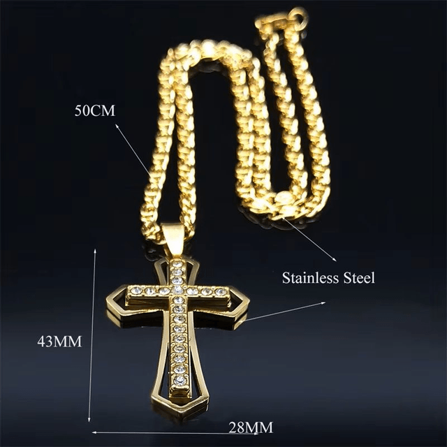 Pendentif croix catholique pour homme