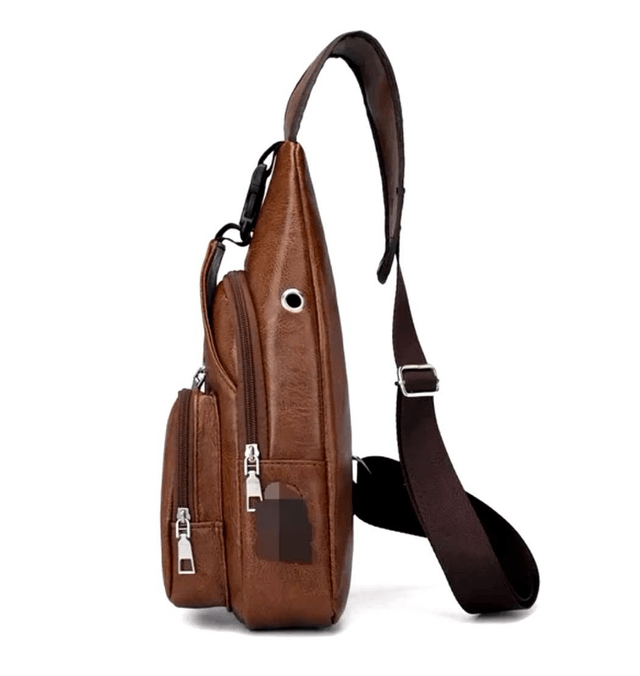 Sac à Bandoulière  Multifonctionnel, Chargement USB, Fermeture Éclair, Poitrine