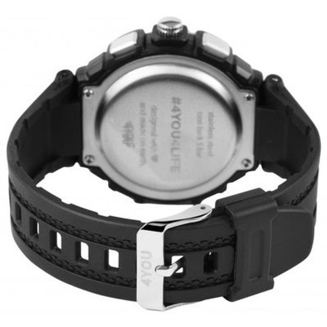 montre marque 4 you numérique analogique bracelet noir