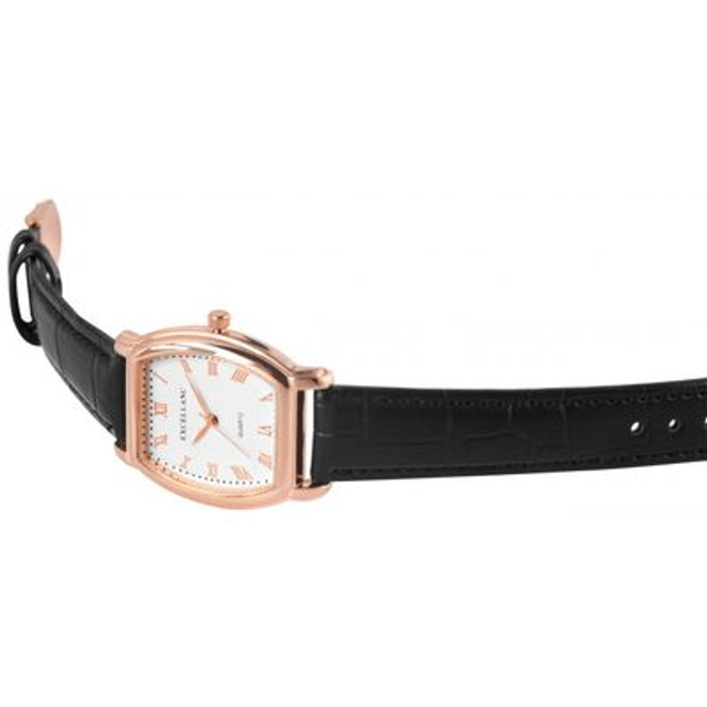 montre marque excellanc rectangle femme bracelet cuir noir