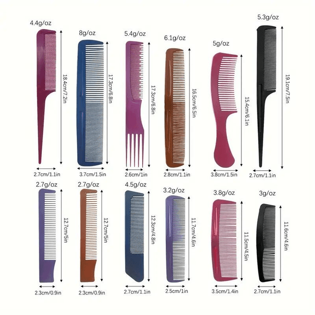 12 peignes de coiffure