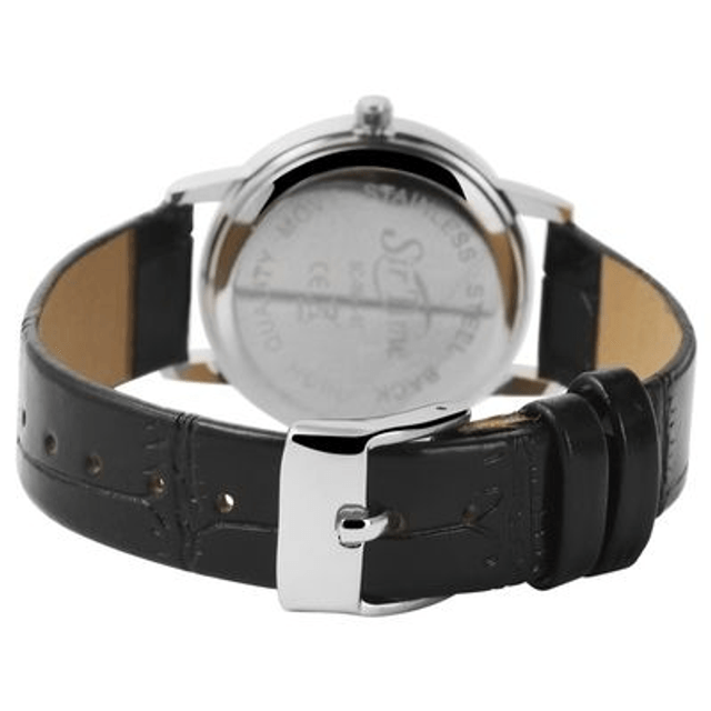 Montre femme marque sir time bracelet cuir noir 