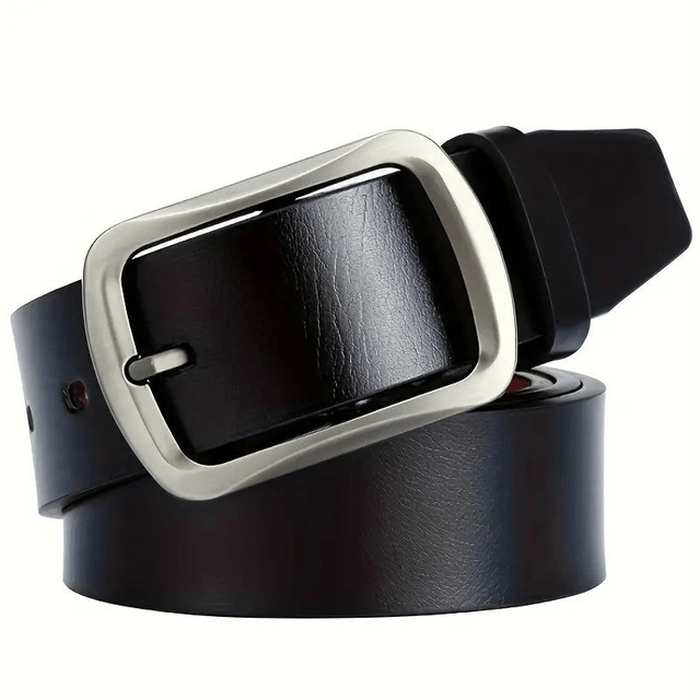 Ceinture cuir  Boucle ardillon Pour Homme, couleur noir, Taille: 140 CM  