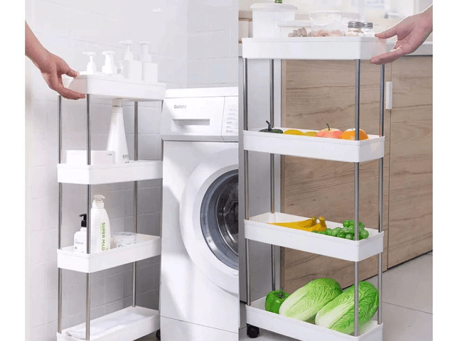 Etagère de salle de bain, meuble de cuisine et Bureau sur roulettes Chariot Multifonctionnel