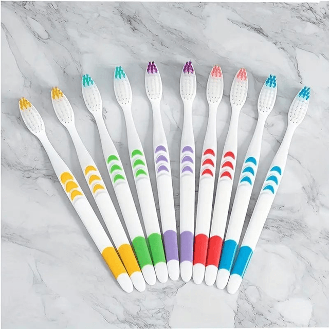 10pcs Brosses à Dents Ultra Douces pour Adultes 