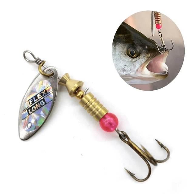 Leurre de pêche spinner cuillère en métal, kit de crochet de brochet, appâts artificiels, ensemble de 10 pièces