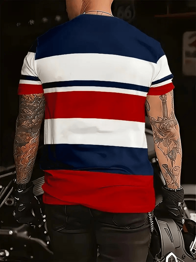 T-shirt pour Homme, col rond respirant tissu en tricot de polyester taille L