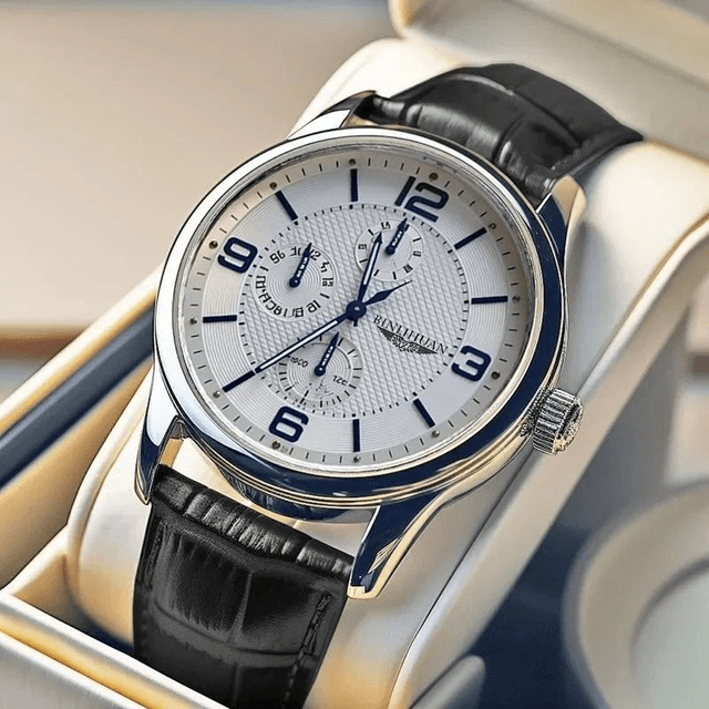 Montre à Quartz pour hommes, bracelet en cuir étanche, nouveau modèle 2025
