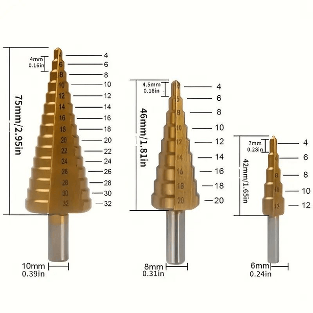 6pièces Ensemble de forets en titane
