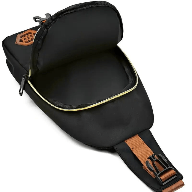 Sac Bandoulière noir Léger en Nylon Unisexe avec Sangle Réglable 