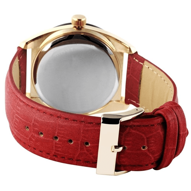 Montre marque Akzent pour homme bracelet cuir marron étanche