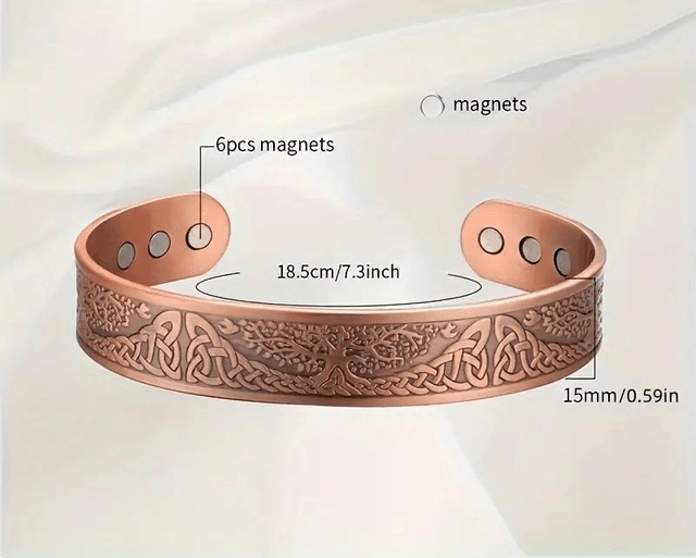 Bracelets Magnétiques en Cuivre avec 6 Magnétophones Ultra Puissants
