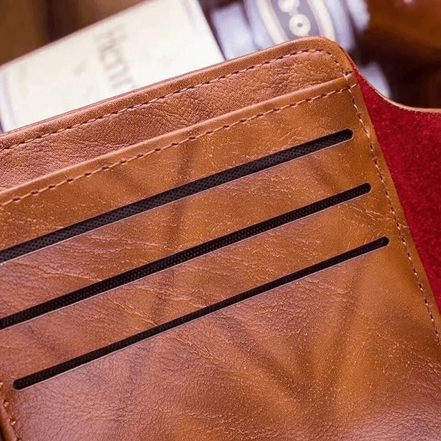 Portefeuille en cuir à motif dollar américain pour hommes noir