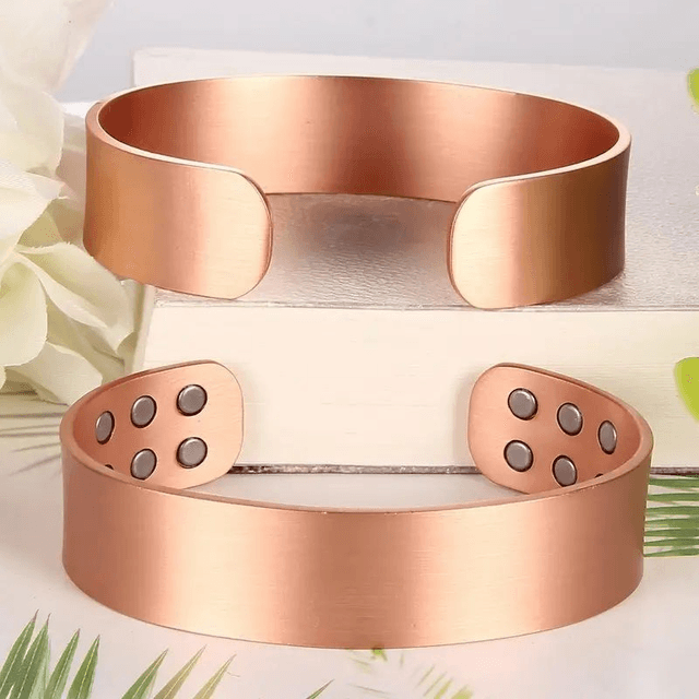 Bracelet magnétique 12 magnets en cuivre vintage, Ajustable pour Homme
