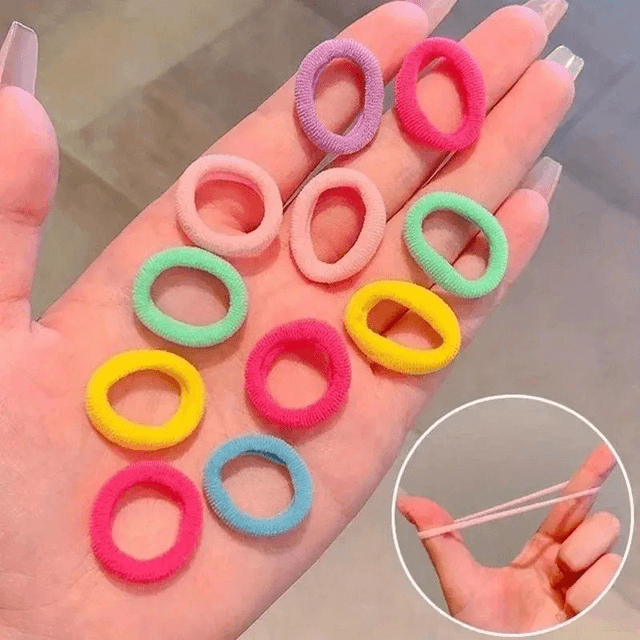 20 élastiques à cheveux colorés et élastiques pour filles et femmes