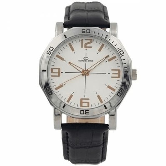 Montre analogique Giorgio & Dario homme bracelet cuir noir
