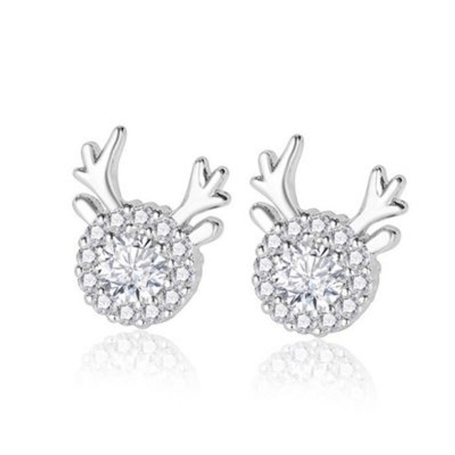 Boucles d'oreilles en argent 925 rhodié avec pierre précieuse brillante marie perle