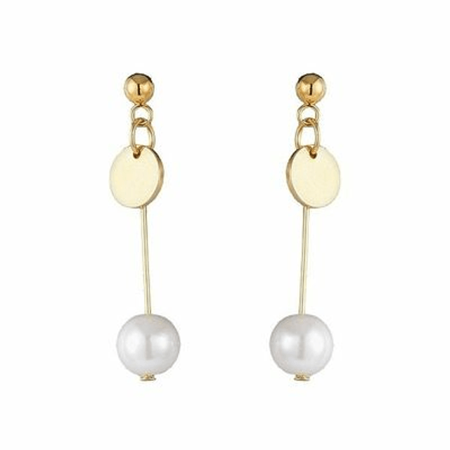 boucles d'oreilles Marie Perle plaque or perle de verre
