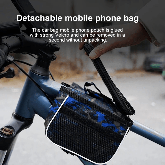 Sacoche étanche pour cadre avant de vélo, sac de rangement  étui de téléphone pour écran tactile